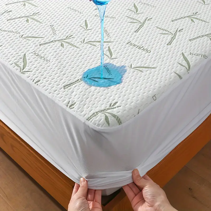 Waterproof Mattress Protector Breathable - قطعة واحدة من واقي مرتبة الخيزران،