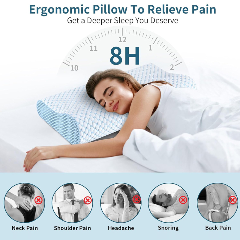 Anti Snore Contour Pillow - انتعاش بطيء وسادة 60*40*12 سنتيمتر رغوة
