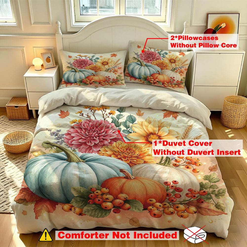 Aesthetic Floral Duvet Cover - طقم غطاء لحاف من 3 قطع