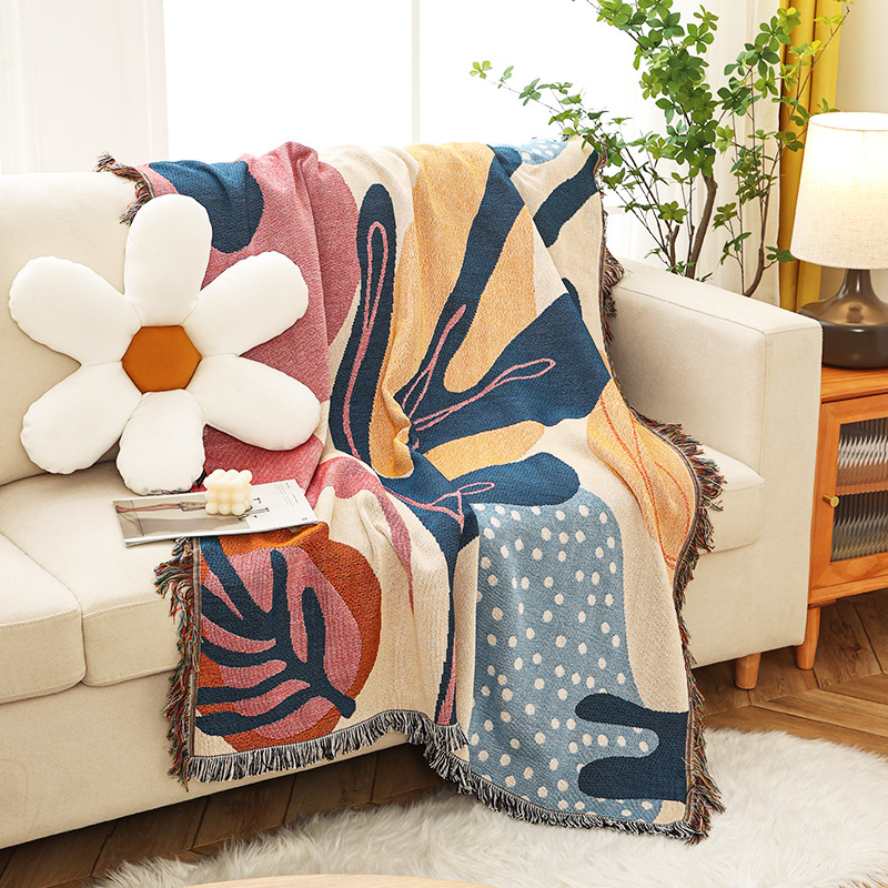 Boho Throw Blanket Fringe - نسيج مدينة Ins Alice نمط نبات