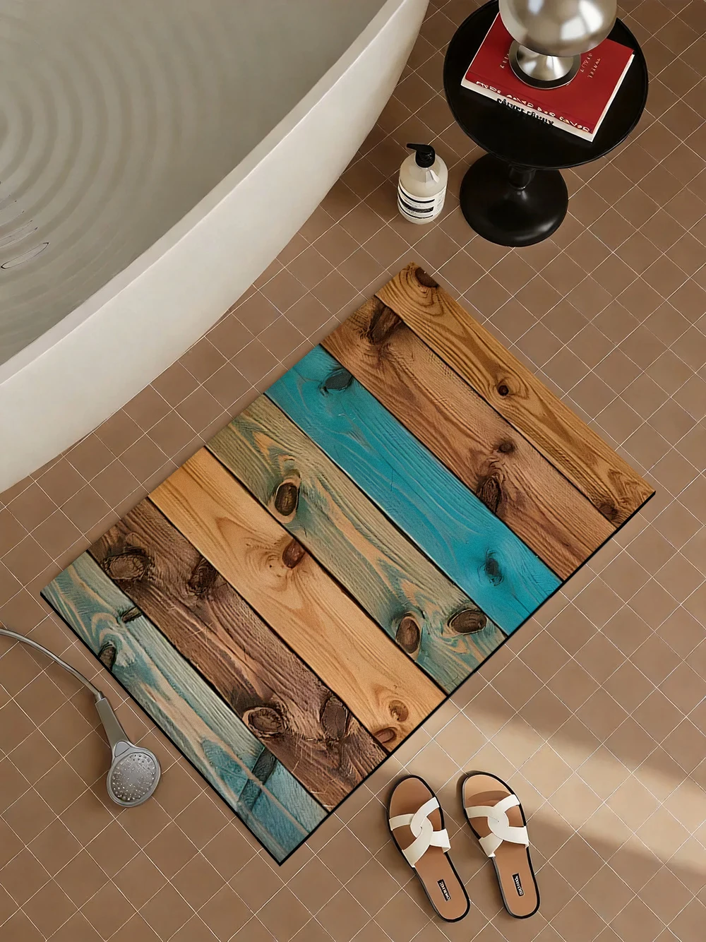 Quick Dry Diatomite Bath Mat - سجادة حمام من الخشب المعاد تدويره