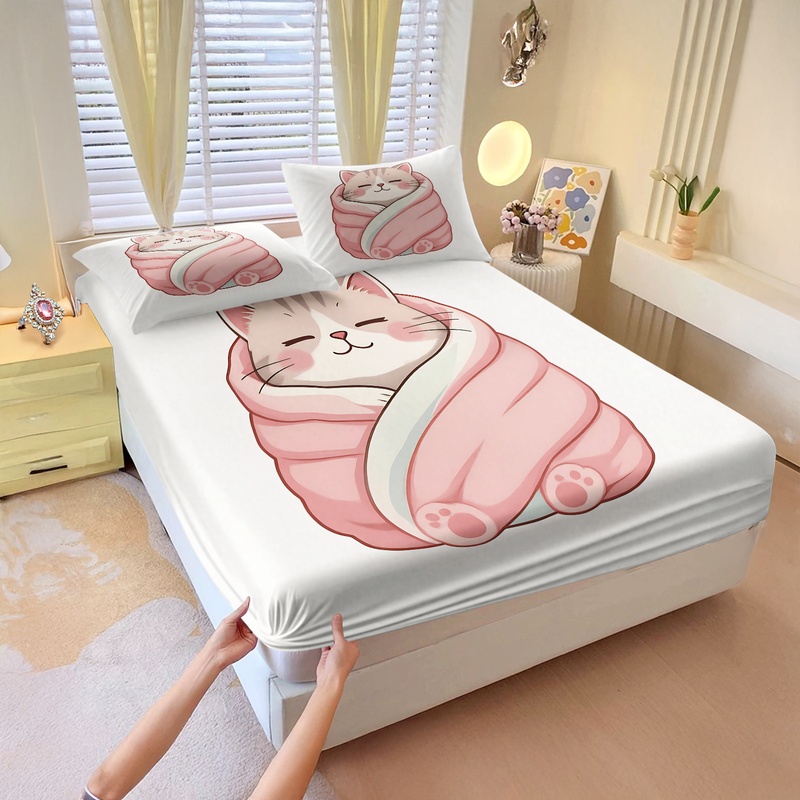 طقم ملاءات سرير مطاطية بطبعة ا - مراجعة Fitted Bed Sheets Deep Pocket وسعره