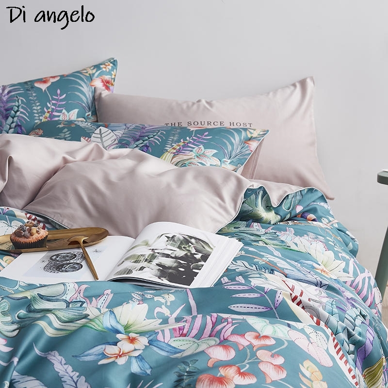 600TC 4 قطع من مجموعات الفراش  - مراجعة Aesthetic Floral Duvet Cover وسعره