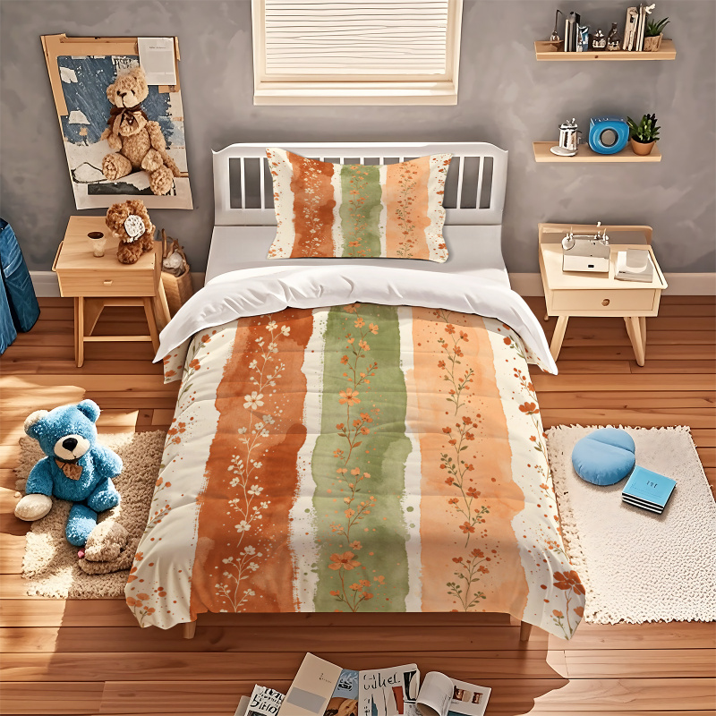 طقم غطاء لحاف بدون حشو بطباعة  - مراجعة Aesthetic Floral Duvet Cover وسعره