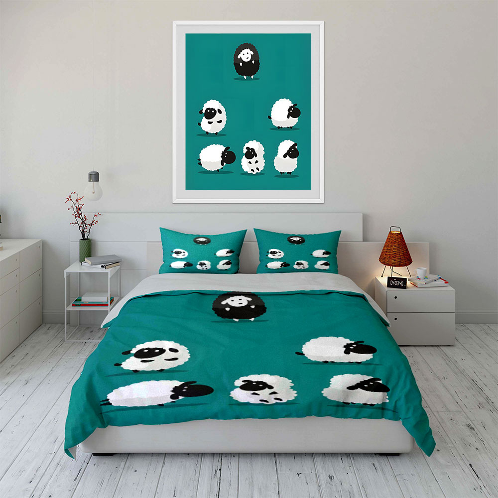 طقم غطاء لحاف بتصميم خروف كرتو - مراجعة Duvet Cover Sets With Zipper وسعره