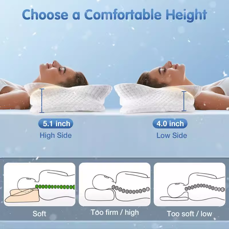 مريح العظام رغوة الذاكرة وسادة - مراجعة Memory Foam Orthopedic Pillow Neck Pain وسعره