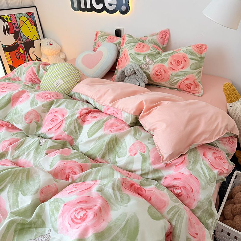 الوردي الوردي حاف مجموعة غطاء  - مراجعة Duvet Cover Sets With Zipper وسعره