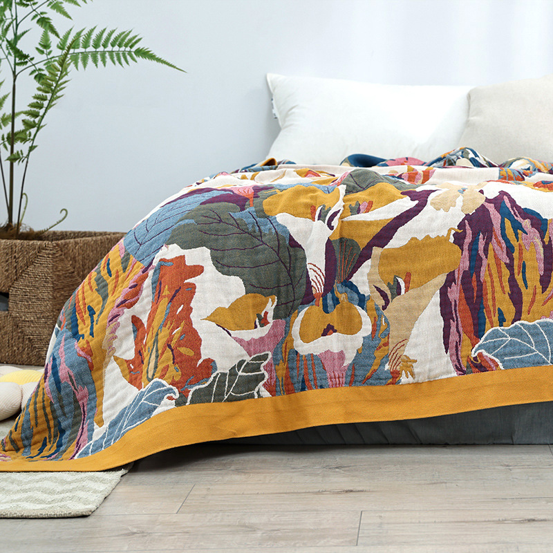 بطانية قطنية بسيطة مع شاش موسل - مراجعة Muslin Cotton Bedspread وسعره