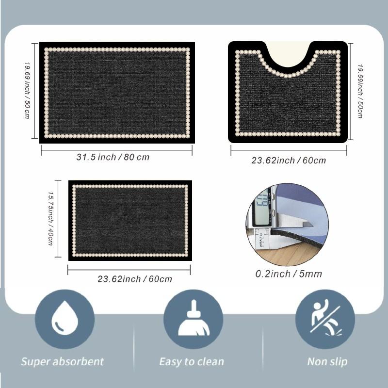 طقم سجاد حمام من 3 قطع، سميك،  - مراجعة Quick Dry Diatomite Bath Mat وسعره