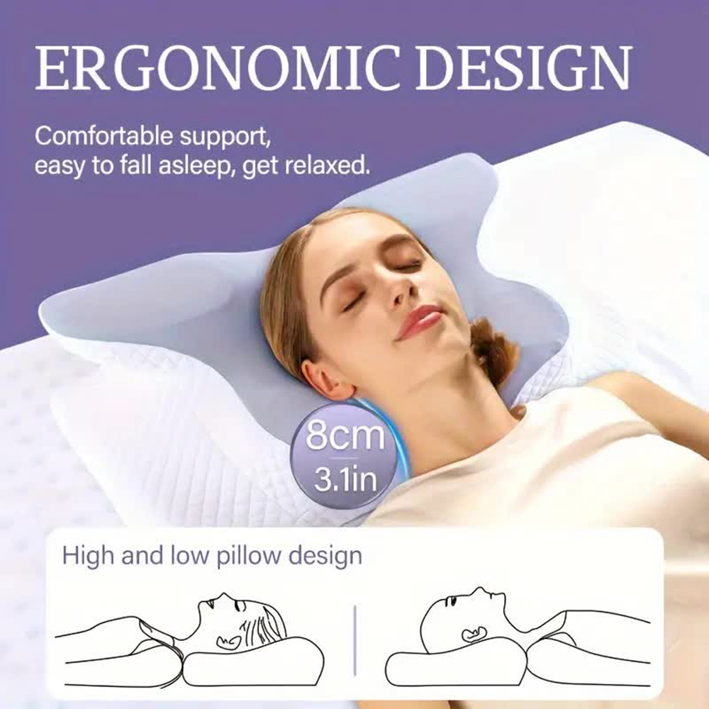 الوسائد رغوة الذاكرة فراشة على - مراجعة Memory Foam Orthopedic Pillow Neck Pain وسعره